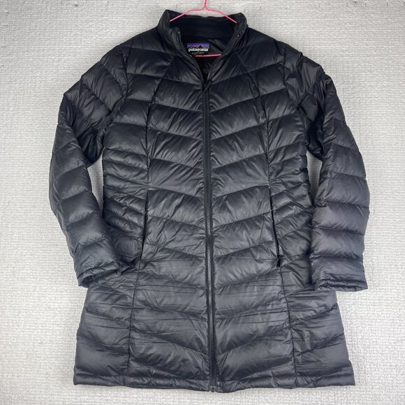 Patagonia Downtown Loft Parka Down Women XL Mid Length Jacket 51884 Black (Read) - Picture 1 of 16